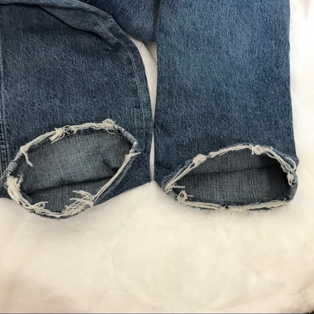 Agolde Riley High Rise Button Fly Straight Crop Jeans in Frequency Size 32 - Picture 9 of 16